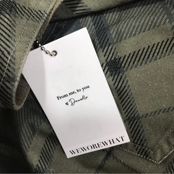 WeWoreWhat Olive Green Black Plaid Basic Overalls - Picture 7 of 10